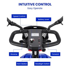 Collapsible HEINSY Scooter 350W Motor All Terrain 12V20AH Dual Lead-Acid Battery
