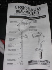 1 PAIR – Ergobaum MWU0018 Dual-Military Crutches Underarm Pads 651501676853 New