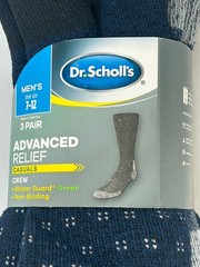 Dr. Scholl’s 3-pair pack Men’s Advanced Relief Casual Crew Socks Size 7-12 New
