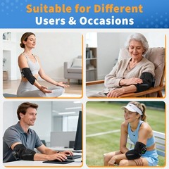 Cordless Heated Massage Elbow Brace with 3000mAh Battery – 5 Heat & 3 Vibration