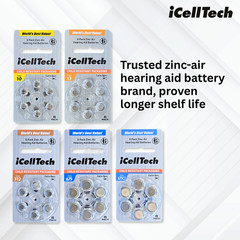 iCellTech Size 312 1.45V Hearing Aid Batteries (180 Pack) + Free Battery Buddy