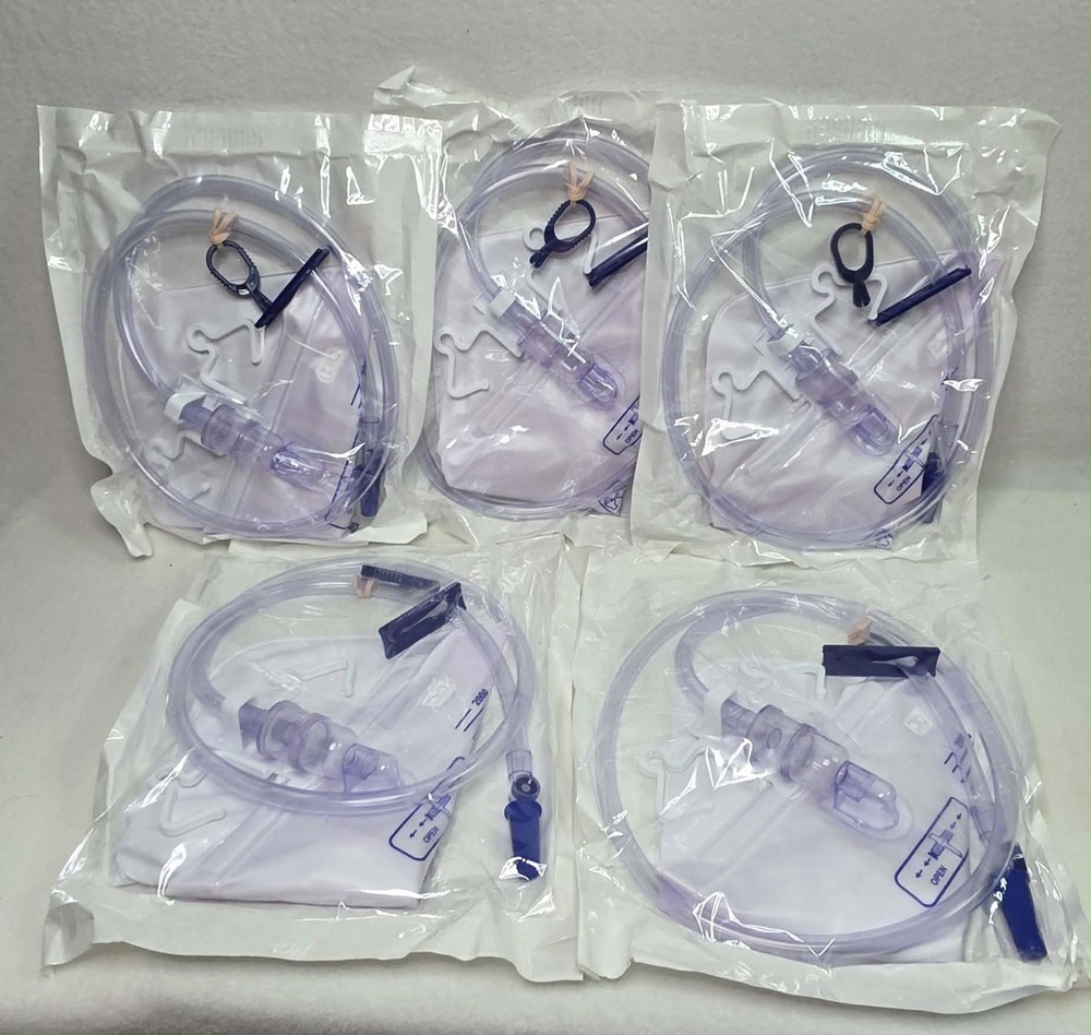 5 Pack 2000mL Urinary Drainage Bags Bedside Anti- Reflux Valve Sealed New 2030