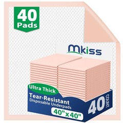 Extra Large Bed Pads with Adhesive Strips 40″ x 36″ 25 Count Super Absorbent Thi