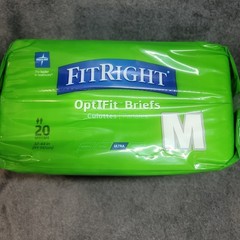 Medline FitRight M Unisex OptiFit Ultra Briefs w/Tabs Leak Stop Guard