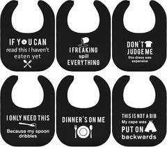 6 Pcs Adult Bibs for Women Men Funny Adult Bibs Washable Waterproof Clothing Pro