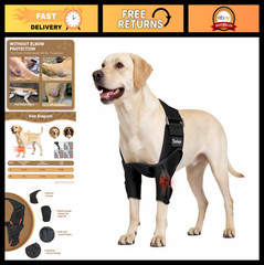 Adjustable Dog Elbow Brace Protector Pads – Front Leg Support for Arthritis, Tor