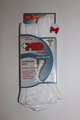 +MD PlusMD Microfiber Over the Calf Compression Socks Black White