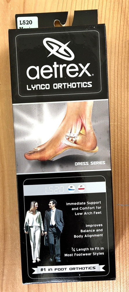 Aetrex Lynco L520 Dress Series Orthotics Insoles Men’s Size 13 New