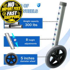 Zantle Walker Wheels Replacement – 5 Inch, for Walkers 5 inches, Grey