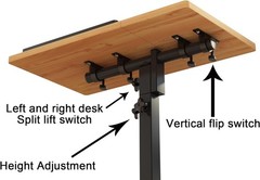 LINGMI Mobile Height Adjustable Laptop Desk with Mouse Pad, Portable Laptop Desk