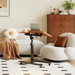 LINGMI Mobile Height Adjustable Laptop Desk with Mouse Pad, Portable Laptop Desk