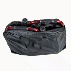 Deluxe Portable Folding Travel Walker with 5″ Wheels & Folding Legs Red Drive