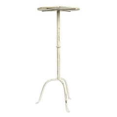 Creative Co-Op Metal Martini Cocktail Table Antique White Ec1447