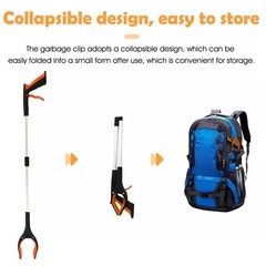 Foldable Reacher Grabber Tool Rotating Jaw & Magnet Trash Picker Heavy Duty