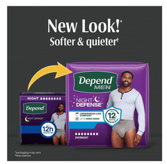 Depend Night Defense Incontinence Underwear Men L 56 Count Maximum Absorb