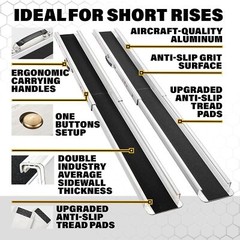 6FT Portable Wheelchair Ramp, Adjustable Aluminum Ramps for Wheelchairs 1200LB