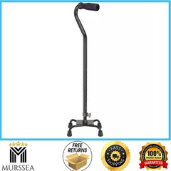 Walking Cane Adjustable Drive Medical Foam Grip Non-slip Handle 4-Prong Black