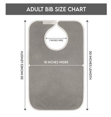 Utopia 6 Pack Premium Unisex Adult Bibs Waterproof Washable Grey Polycotton