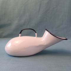 Vintage White Enamelware Bedside Urinal (xli)