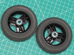 Low Hour OEM Pride Go-Chair Med PAIR 9″x3″ FLAT-FREE Drive Wheels Tires