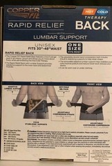 Copper Fit Rapid Relief 3-In-1 Hot/Cold Therapy Back Support One Size Fits Most