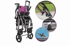 WHLICKS Ultra Lightweight Foldable Transport Wheelchair 19.4 lbs