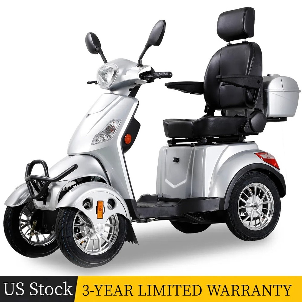 800W Heavy Duty Electric Mobility Scooter 4 Wheel for Adult Senior 30Miles 500lb