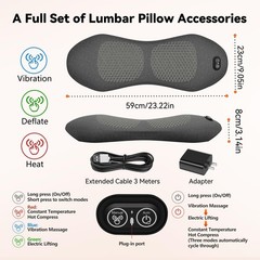 Minkurov 3 in 1 Spine Triple Fusion Back Massager with 118-inch USB Cable, He…