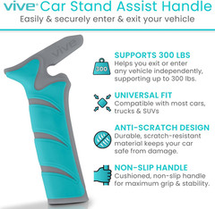 Vive Car Handle Assist for Elderly – Scratch Proof Latch – Auto Grab Bar Cane Su