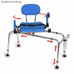 Sliding Shower Chair Tub Transfer Bench with 360 Swivel Seat