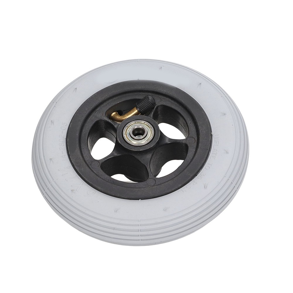 6in Electric Wheelchair Wheel Noiseless Aluminum Alloy Hub Rubber Inflatable BEA