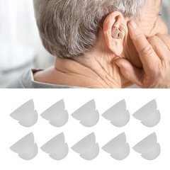 10PCS Hearing Aid Domes 12mm/0.5in Double Layer Soft Silicone Washable Removable