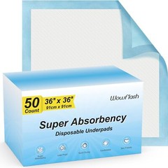 50 Count 36” x 36” Super Absorbency Disposable Underpads Leakproof Quick Dryi…