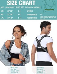Enthra Posture Corrector for Women Men, BI-Strap Back M/L, Dark Gray