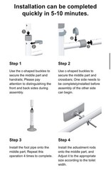 Toilet Safety Rails – Adjustable and Sturdy Handles (up to 400lbs.) NIB