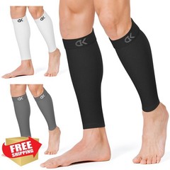 CHARMKING Calf Compression Sleeve L-XL Black/White/Grey 15-20 mmHg