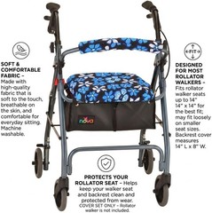 NOVA Rollator Walker Seat & Backrest Cover Set – Removable Washable Fabric Cu…