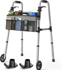 Loyoda Adjustable Folding Walking Frame with Wheels, Storage Bag, 350 lb