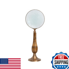 Creative Co-Op Vintage Brass And Bone Magnifying Glass Multicolor Df7472
