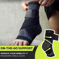 Ankle Brace Support Compression Sleeve Foot Tendon Plantar Fasciitis-Pain Relief