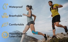 10Pcs Precut Kinesiology Tape for Knees – Waterproof Knee Tape for Knee Pain