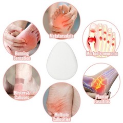 20 Pcs Metatarsal Felt Foot Pad(1/4″ Thick), 2.76 x 2.36 x 0.24 Inch, White