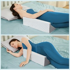 Loeysu Body Positioner Wedge Pillow for Side 20 Inch Length, White & Gray