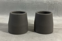Universal Walker Mobility Caps 2 Pack Gray 1” Diameter Opening 1.5” Bottom