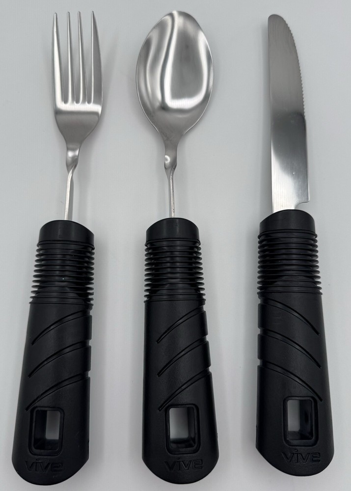 Vive Adaptive Utensil set fork spoon knife arthritis parkinsons hand tremors