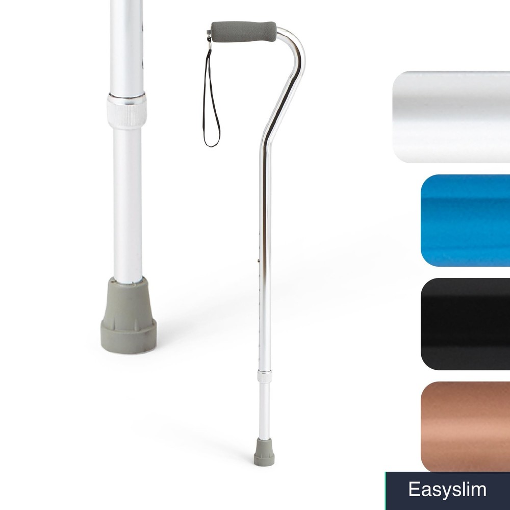 Adjustable Aluminum Offset Walking Cane, 29-38 inch, 300 lbs Support