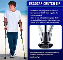 Ergobaum 7G by Ergoactives. 1 Pair (2 Units) of Ergonomic Forearm Crutches – NEW