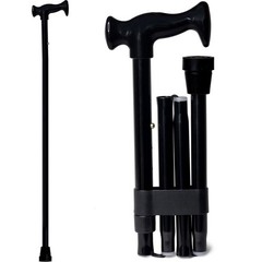 DMI Adjustable Folding Cane with Ergonomic Handle, Pack of 1, Black
