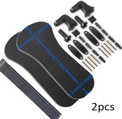 Deluxe 2pc Black Armrest Extender, Ergonomic Wrist Support Desk/Chair Mount