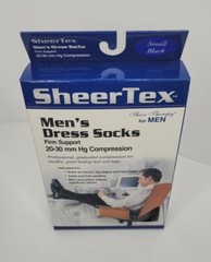 Men’s Compression Dress Socks Small Black, Firm Support 20-30mm Hg Lot Of 7